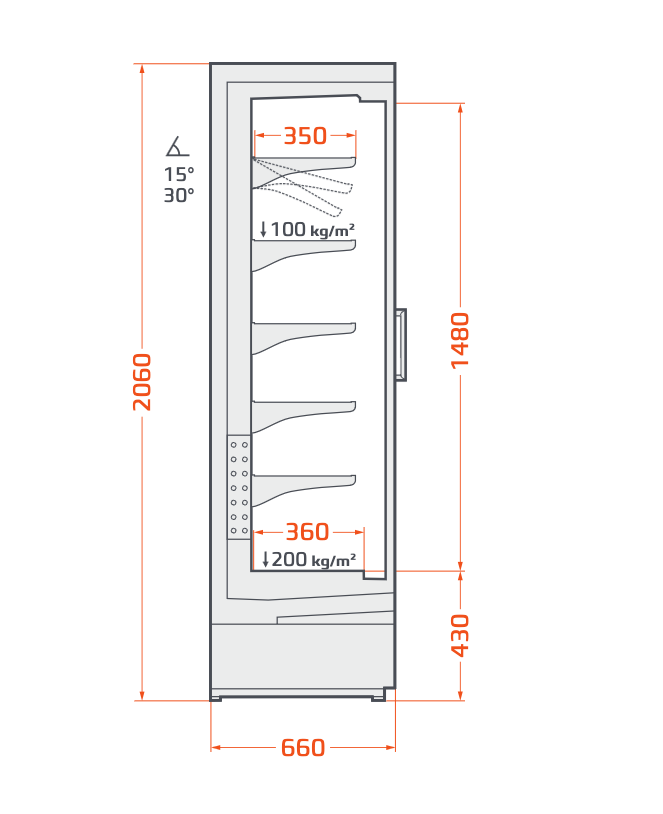 Vitrine verticale négative PRIMUS 2345