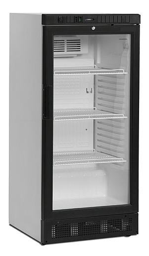 Armoire A Boissons Froid Ventile +2/+10 1 Porte Vitree Reversible Avec Serrure Eclairage Led Etageres Reglables Finition Blanc Exterieur R600A 215L 3 Etageres 