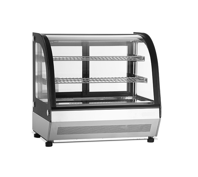 Vitrine A Poser Vitre Bombee Froid Ventile +2/+8°C Porte Arriere Coulissante 2 Etageres Fixes R290