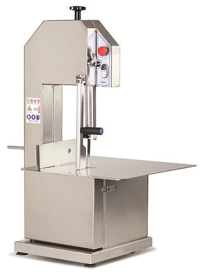 Scie À Os Aisi 304 Tiroir À Dechets, Panneau De Commande Inox Ip67 Basse Tension Lame Longueur 2400 Hauteur Coupe 287 Largeur Coupe 350 Plan De Travail 510X710 - 230V 