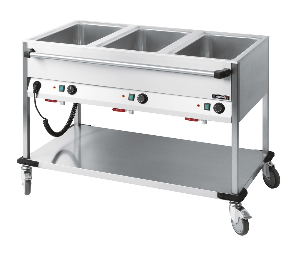 Chariot bain-marie à eau 3 x GN 1/1 
