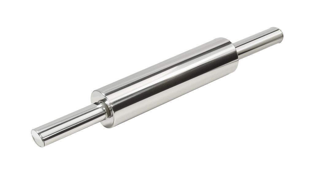 Rouleau à pâtisserie inox - avec poignées - Ø6,5 cm