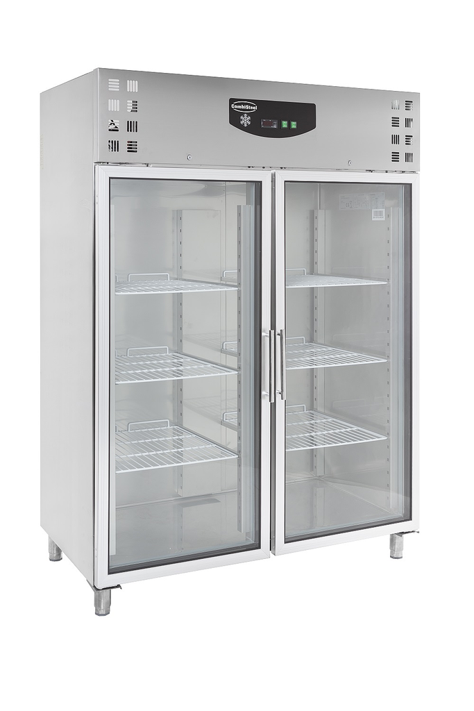 Réfrigérateur En Acier Inox 2 Portes En Verre