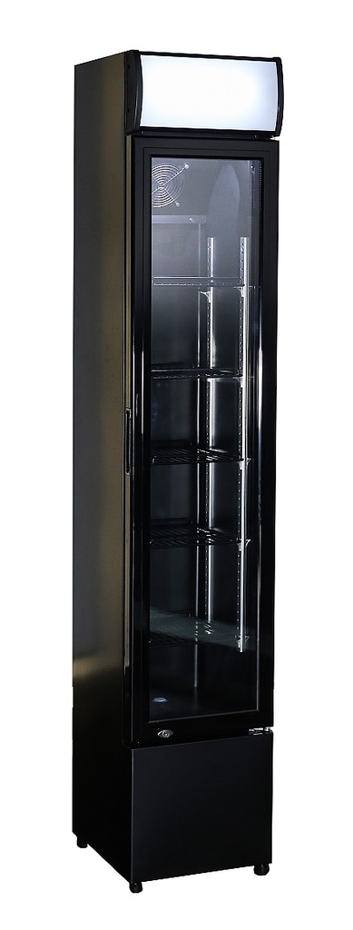 Réfrigérateur Porte En Verre Étroit Noir