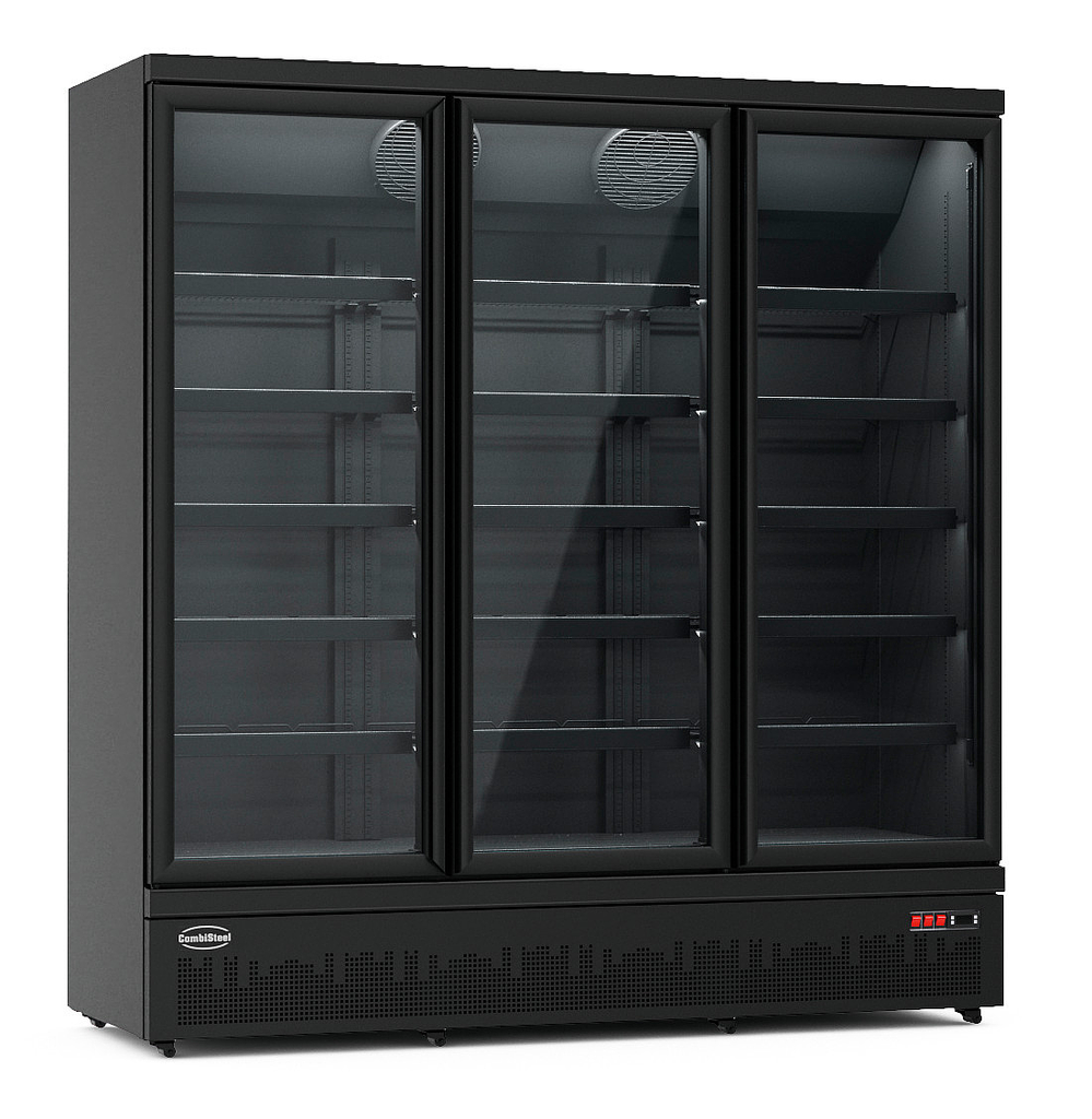 Réfrigérateur 3 Portes En Verre Noir Jde-1530R Bl