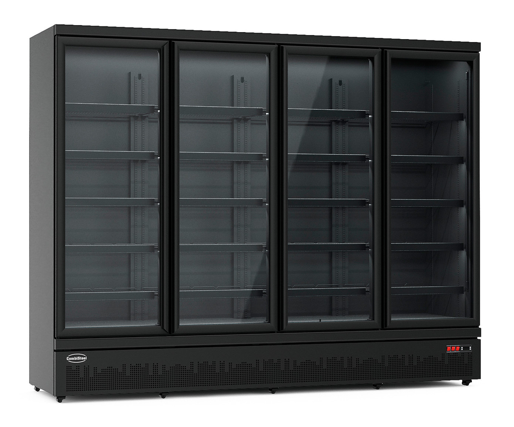 Réfrigérateur 4 Portes En Verre Noir Jde-2025R Bl  *Transport Sur Demande*