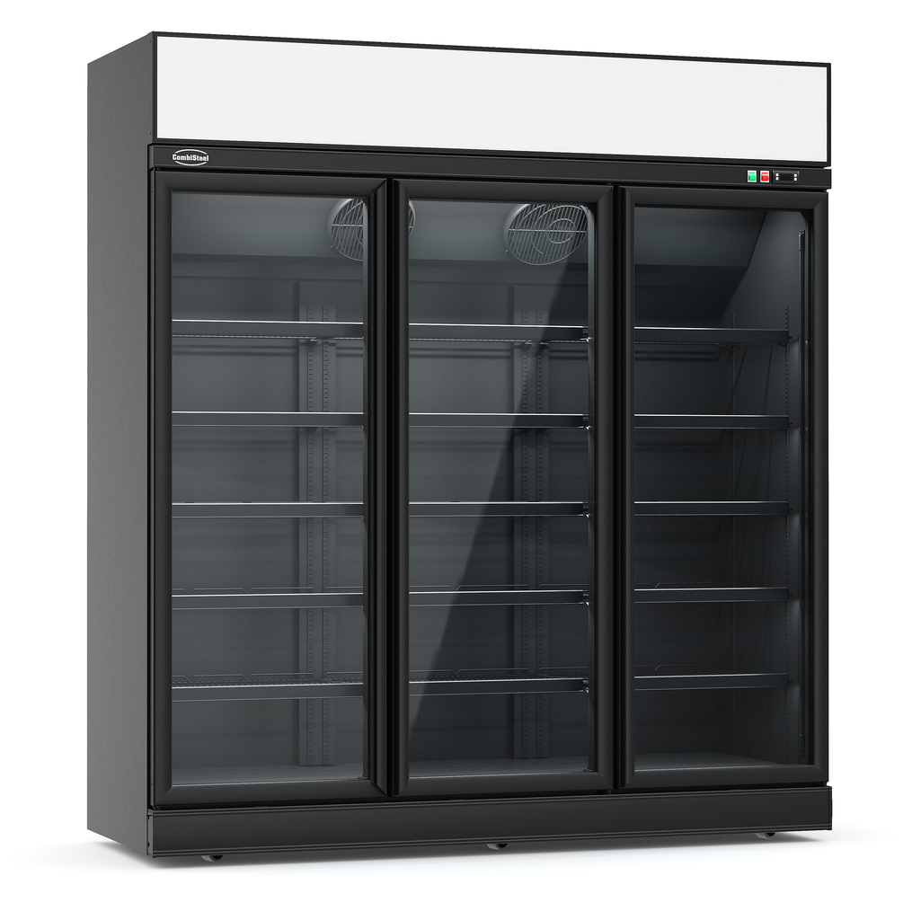 Réfrigérateur 3 Portes En Verre Noir Ins-1530R Bl