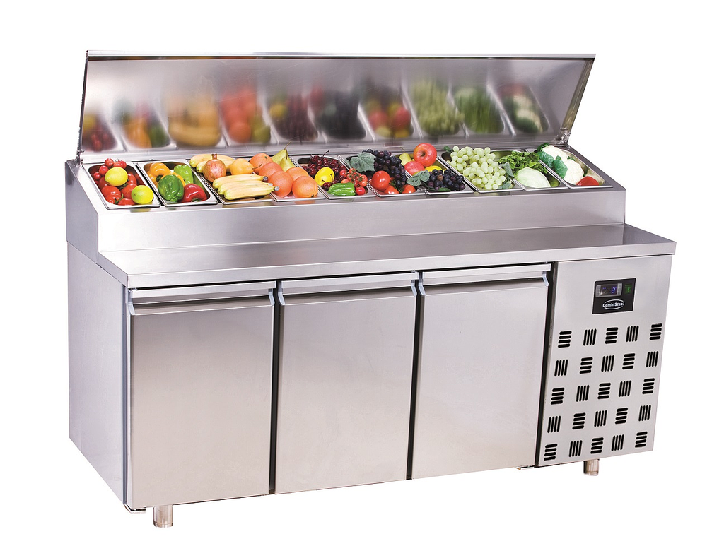 Saladette 3 Portes 10X 1/3Gn Récipient