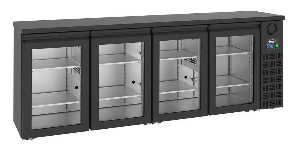 Arrière Bar Réfrigérée Noir 4 Portes En Verre  *Transport Sur Demande*