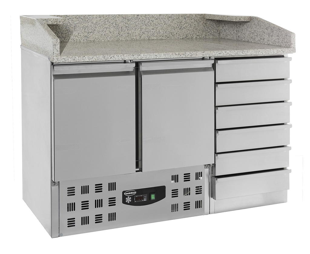 Table Prép Pour Pizza 2 Portes 6 Tiroirs