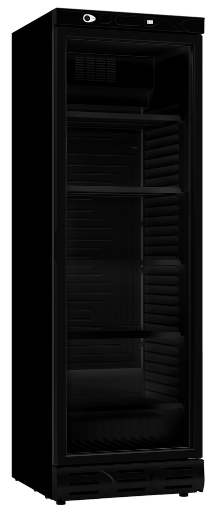 Réfrigérateur 1 Porte En Verre 382L Noir Sans Canopy