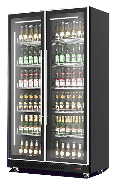 Réfrigérateur 2 Portes En Verre Noir