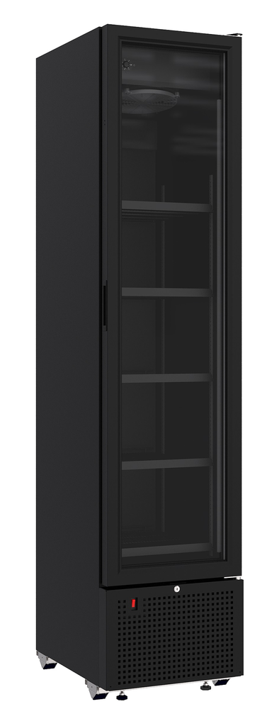 Réfrigérateur 1 Porte En Verre Noir 348L