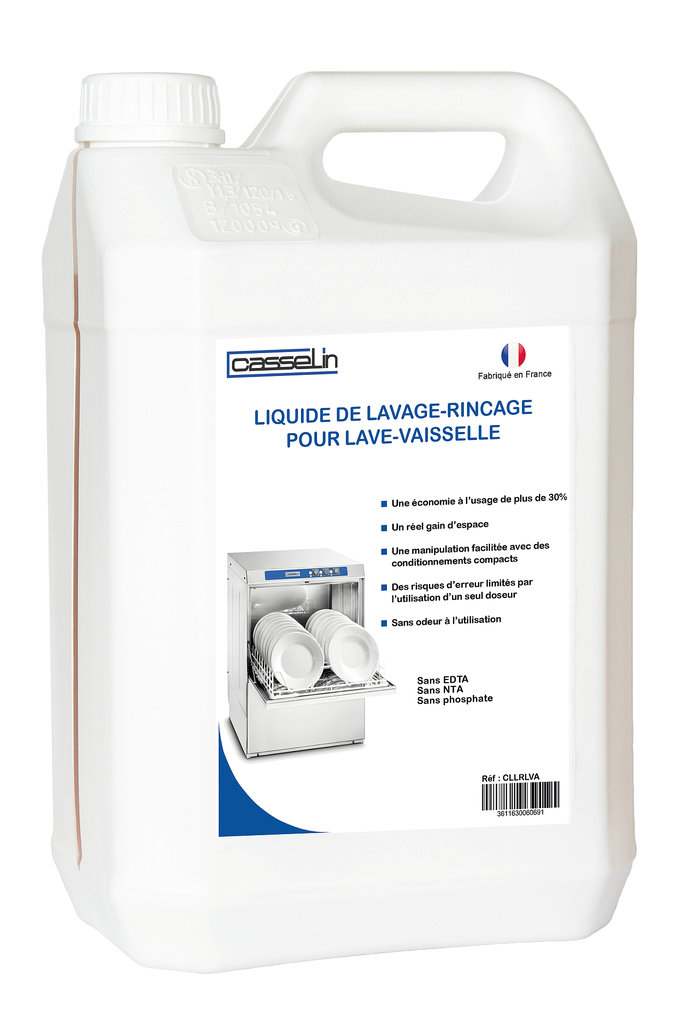 Liquide de lavage-rinçage 
pour lave-vaisselle 5 L