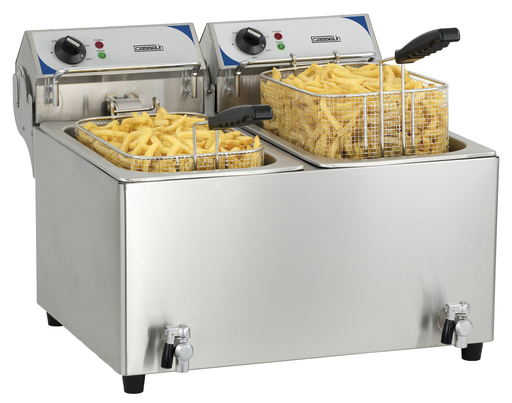 Friteuse électrique avec vanne de vidange 2 x 10 litres 