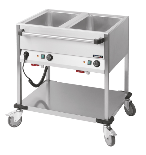 Chariot bain-marie à eau 2 x GN 1/1 